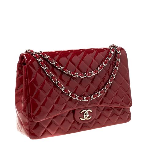 red leather chanel bag|chanel patent leather tote bag.